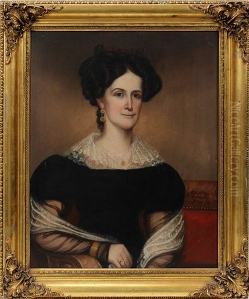 Porrtait Of Mrs. Biddle Oil Painting by John Wesley Paradise