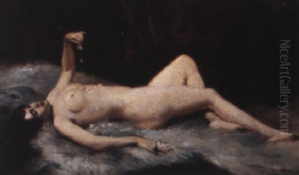 A Reclining Nude Oil Painting by Gennaro Pardo