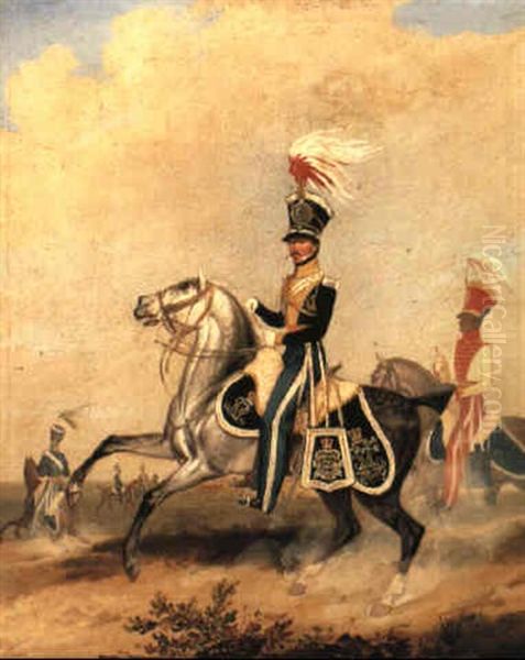 Portrait Of Lietenant Colonel Carlisle Spedding Of The 4th Light Dragoons Oil Painting by James Pardon