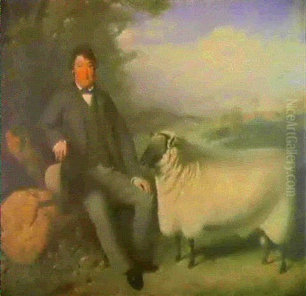 A Gentleman And His Prize Ram by James Pardon