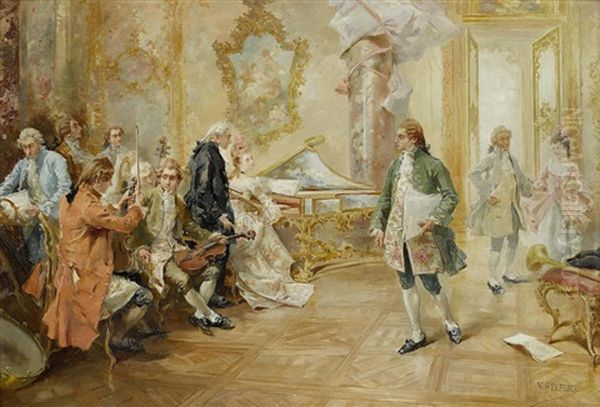 The Recital Oil Painting by Vicente Garcia de Paredes