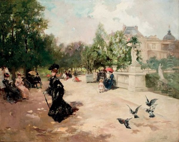 Jardin De Las Tullerias Oil Painting by Vicente Garcia de Paredes