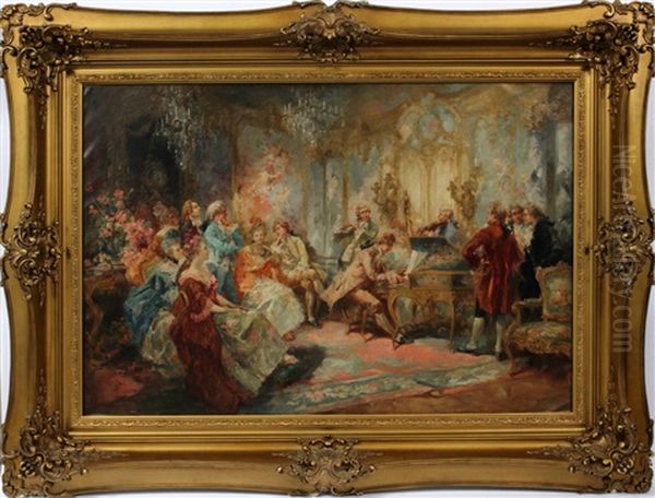 Parlor Scene Oil Painting by Vicente Garcia de Paredes