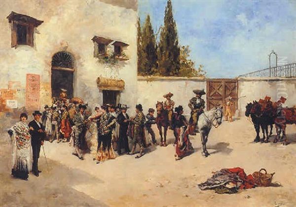 Bullfighters Preparing For The Fight Oil Painting by Vicente Garcia de Paredes