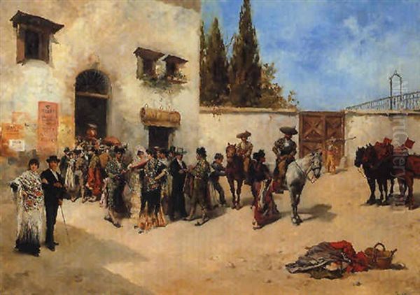 Bullfighters Preparing For The Fight Oil Painting by Vicente Garcia de Paredes