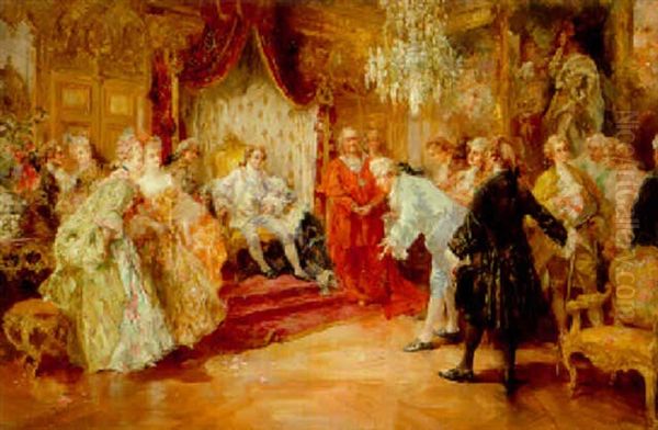 The Court Of Louis Xv Oil Painting by Vicente Garcia de Paredes