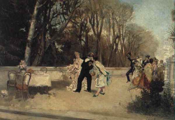 Fete Galante Au Campo De Retiro Oil Painting by Vicente Garcia de Paredes