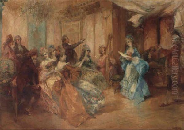 Musical Soiree Oil Painting by Vicente Garcia de Paredes