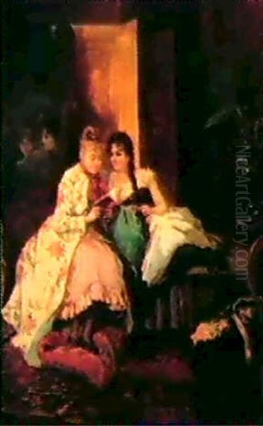 Jeunes Femme Lisant Oil Painting by Vicente Garcia de Paredes