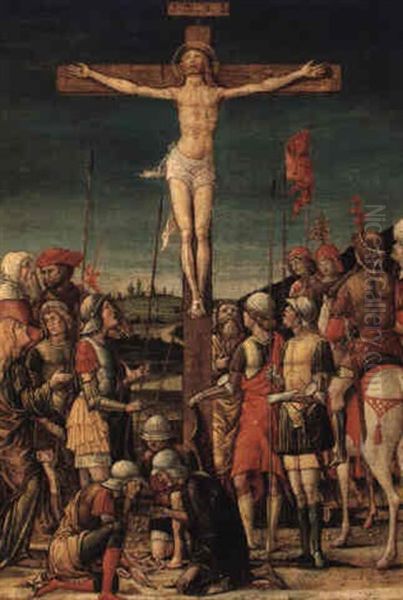 Crucifixion With Soldiers Gambling At The Foot Of The Cross Oil Painting by Bernardo Parentino