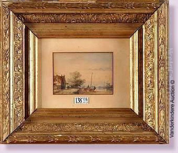 Scene Lacustre En Hollande Oil Painting by Joseph Bles