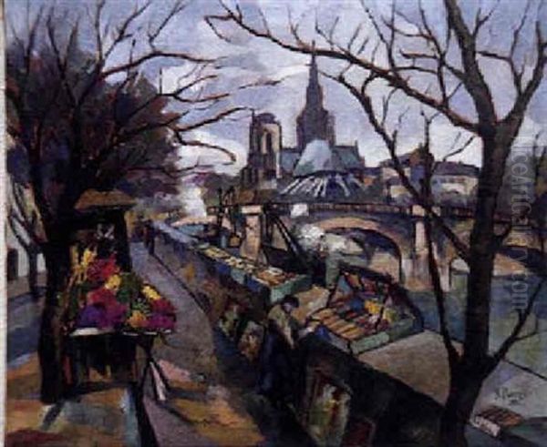 Notre Dame De Paris Oil Painting by Renato Paresce