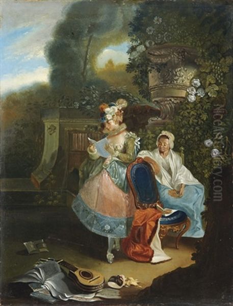 La Carta Oil Painting by Luis Paret Y Alcazar