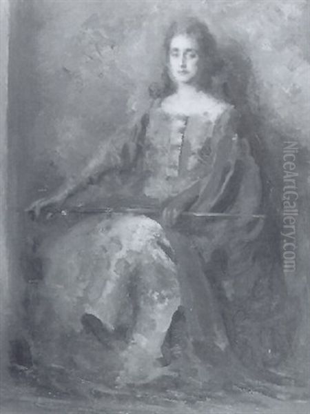 Dame Mit Degen (bellona) Oil Painting by Gino (Friedrich Pollak) Parin