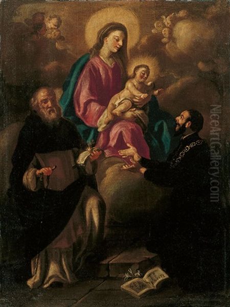 Madonna Mit Zwei Heiligen Oil Painting by Francesco (Il Calabrese) Parise