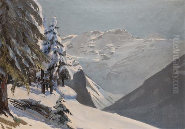 Les Diablerets Oil Painting by Charles Parisod