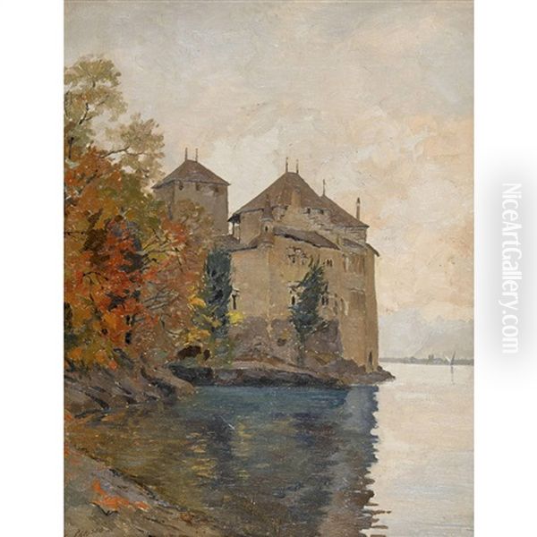 Chateau Chillon Oil Painting by Charles Parisod