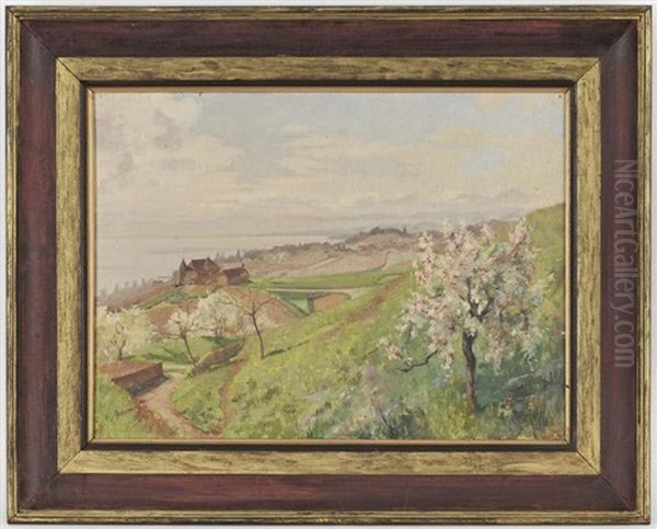 Paysage Du Lavaux Et Le Leman Oil Painting by Charles Parisod