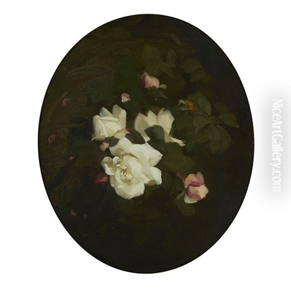 A Still Life Of Roses Oil Painting by Stuart James Park