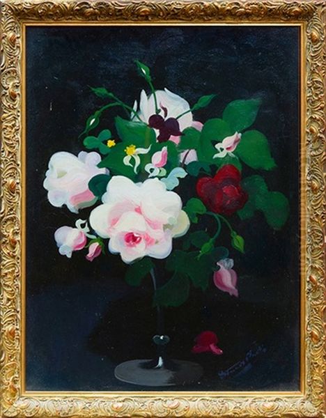 Pink And Red Roses Oil Painting by Stuart James Park