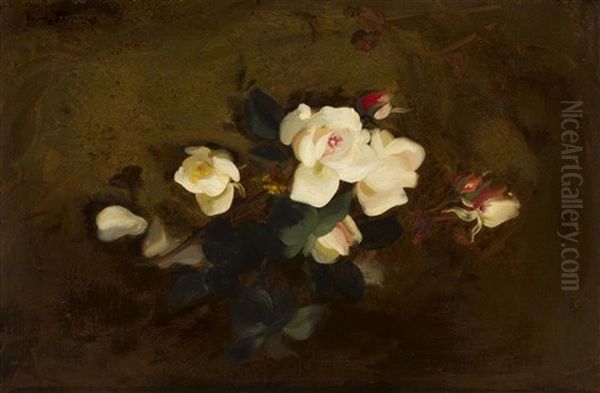 Still Life Of Roses Oil Painting by Stuart James Park