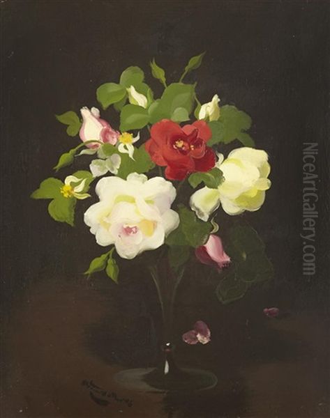 Red And White Arrangement Oil Painting by Stuart James Park