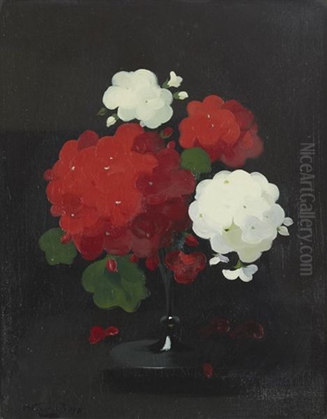 Geraniums Oil Painting by Stuart James Park