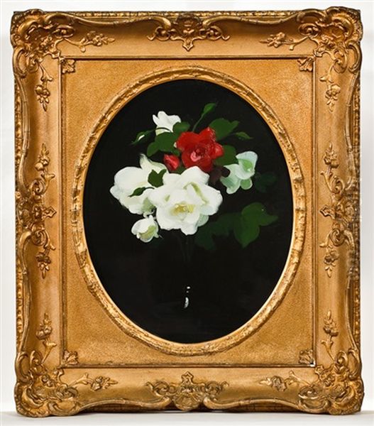 Red And White Roses Oil Painting by Stuart James Park