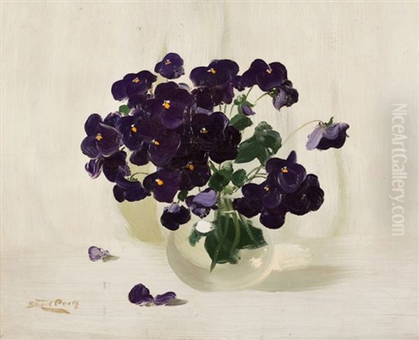 Violets Oil Painting by Stuart James Park