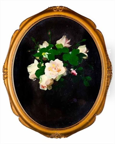 White Roses Oil Painting by Stuart James Park