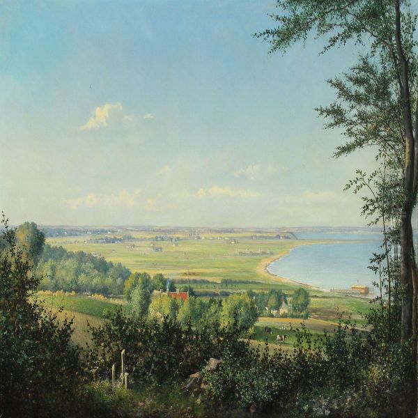 View Of Aarhus Bay Oil Painting by Johann Peter Bless