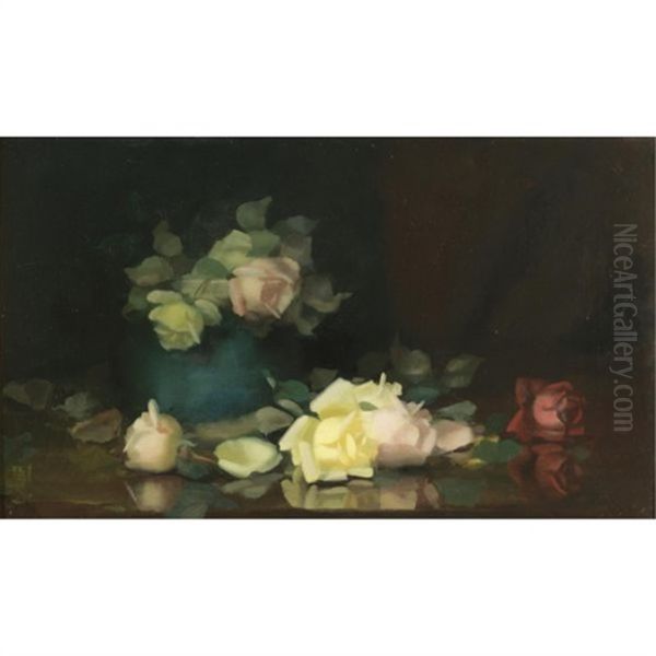 Roses Oil Painting by Stuart James Park