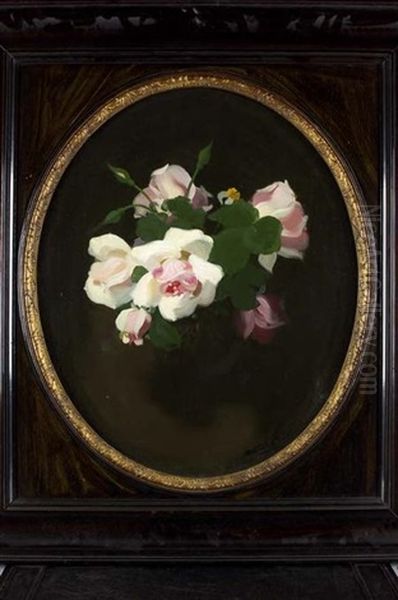 A Still Life Of Pink Roses by Stuart James Park