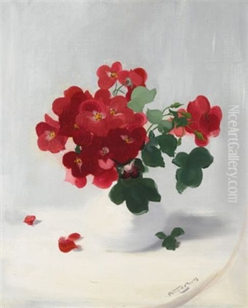 Red Roses Oil Painting by Stuart James Park