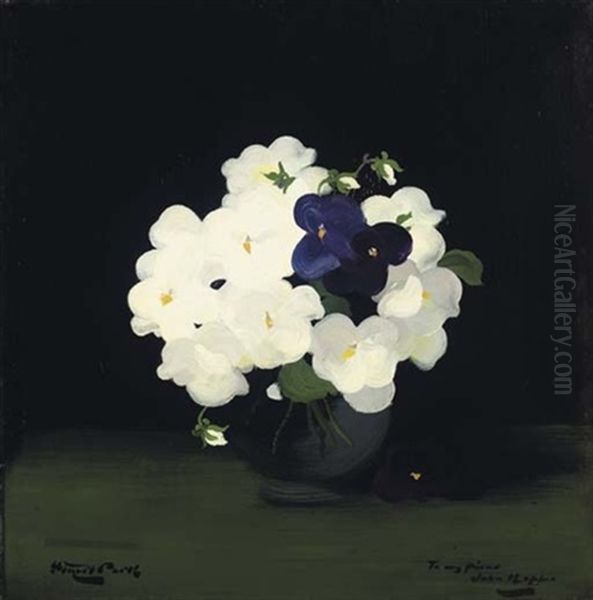 Pansies Oil Painting by Stuart James Park