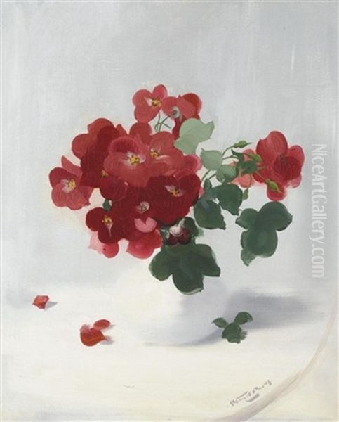 Red Roses Oil Painting by Stuart James Park