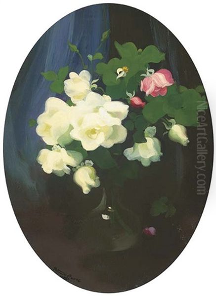 Red And White Roses Oil Painting by Stuart James Park