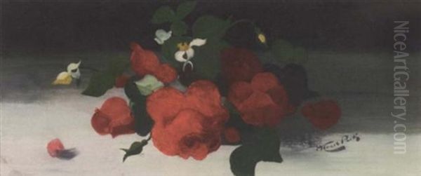 Red Roses Oil Painting by Stuart James Park