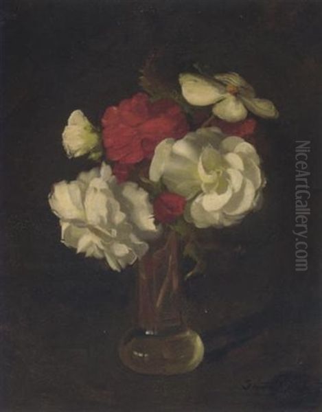 Still Life With Flowers In A Vase Oil Painting by Stuart James Park