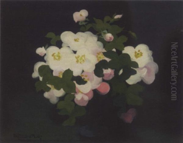 Wild Roses Oil Painting by Stuart James Park