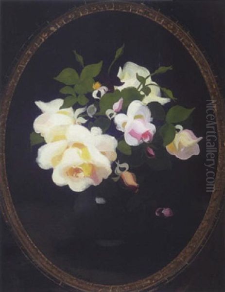 A Still Life Of Roses Oil Painting by Stuart James Park