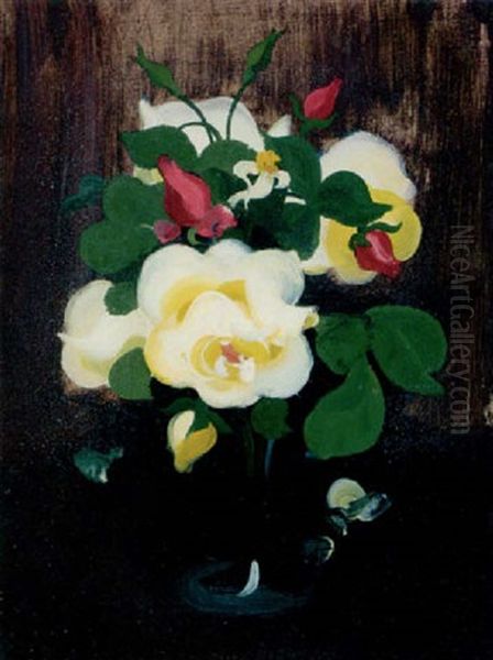 Still Life With Roses Oil Painting by Stuart James Park