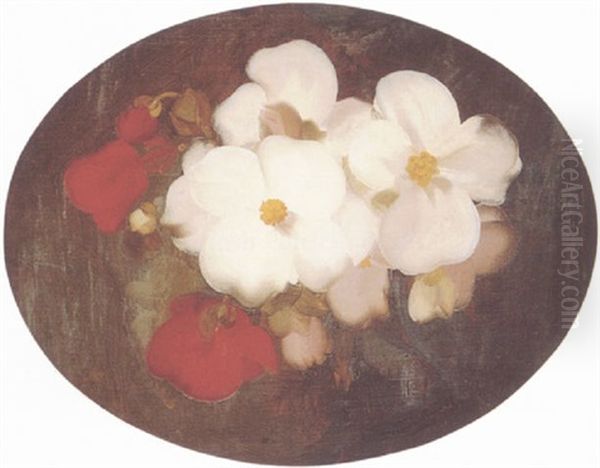 Christmas Roses Oil Painting by Stuart James Park