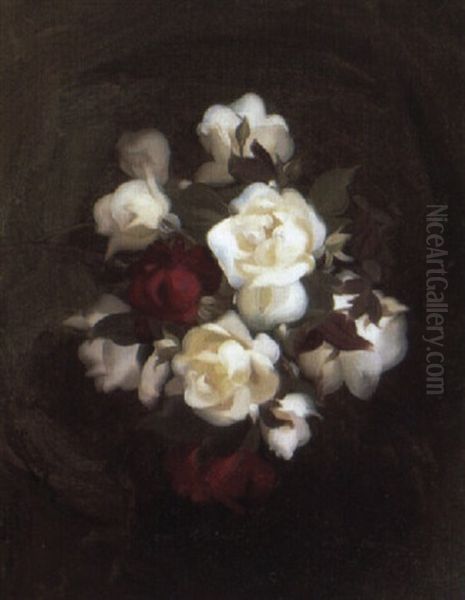 Autumn Roses Oil Painting by Stuart James Park