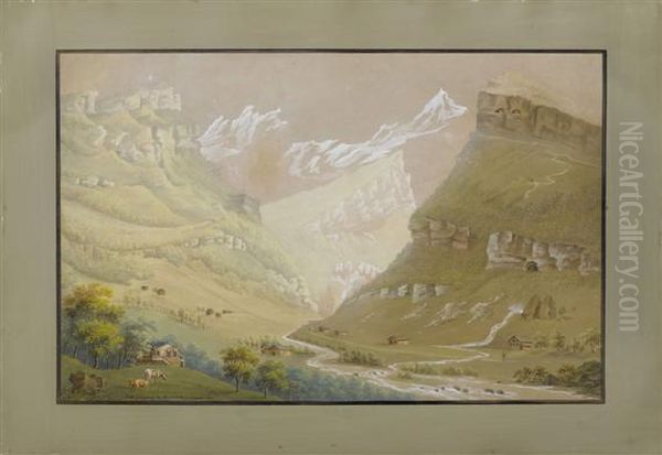 Der Eingang Ins Alpseethal Oil Painting by Ludwig Bleuler