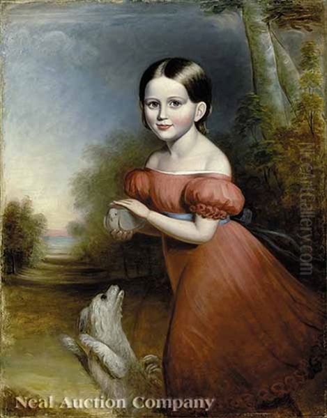 Portrait Of A Girl, Ann Elizabeth Lewis Wynn (?) As A Child Oil Painting by C.R. Parker