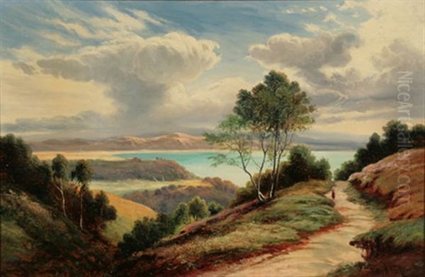 A Highland Path Oil Painting by Henry H. Parker