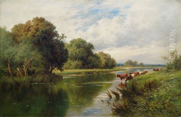 Silent Waters, Culham On Thames Oil Painting by Henry H. Parker