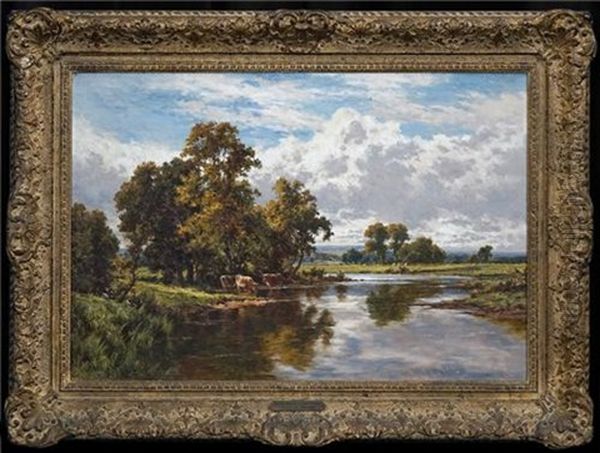 On The Banks Of The Thames Oil Painting by Henry H. Parker