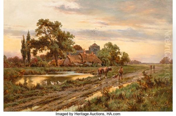 The Road Home Oil Painting by Henry H. Parker